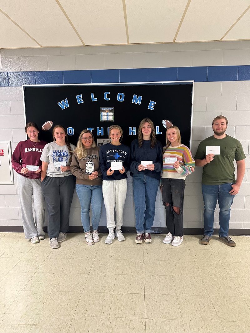 Hollow Rock-Bruceton Students Receive Proceeds Students standing side by side holding checks
